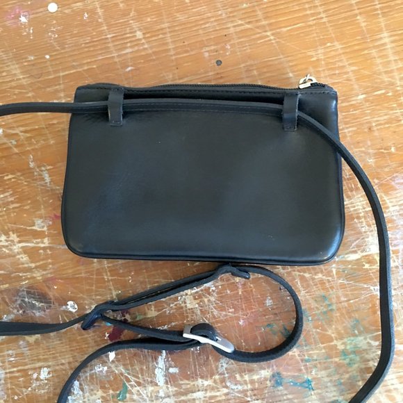 Vintage Roots Leather Mini Crossbody Bag, Black - Picture 4 of 8